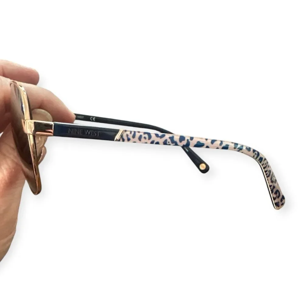NINE WEST Pink Blue Animal Print Sunglasses NW126S